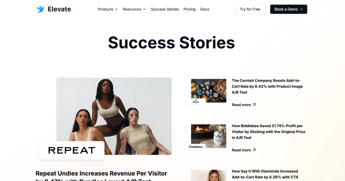 Shopify A/B Testing Success Stories | Elevate